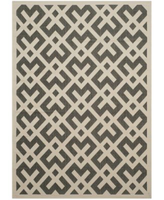 Courtyard CY6915 Black and Beige 5'3" x 7'7" Sisal Weave Outdoor Area Rug