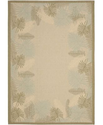 Courtyard CY7945 Cream and Green 8' x 11' Sisal Weave Outdoor Area Rug