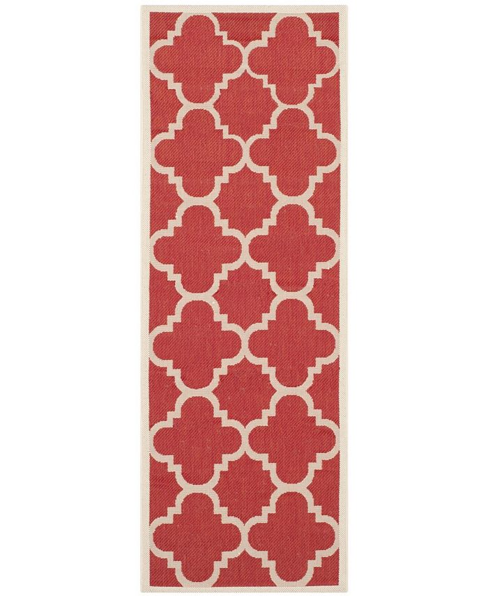Safavieh Courtyard CY6243 Red 2'3" x 6'7" Sisal Weave Runner Outdoor