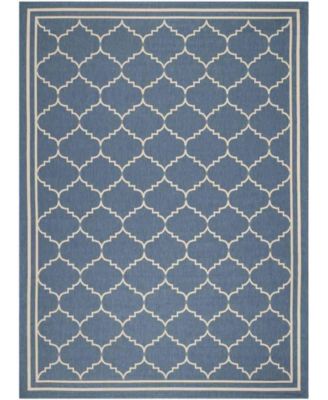Courtyard CY6889 Blue and Beige 8' x 11' Sisal Weave Outdoor Area Rug