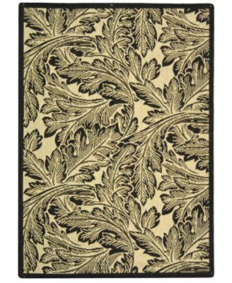 Courtyard CY2996 Sand and Black 5'3" x 7'7" Outdoor Area Rug