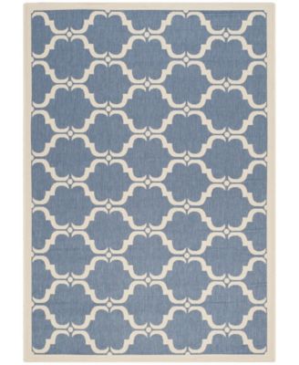Courtyard CY6009 Blue and Beige 5'3" x 7'7" Sisal Weave Outdoor Area Rug