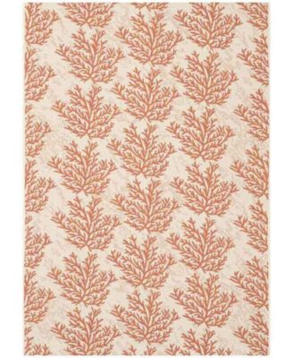 Courtyard CY6210 Beige and Terracotta 5'3" x 7'7" Sisal Weave Outdoor Area Rug