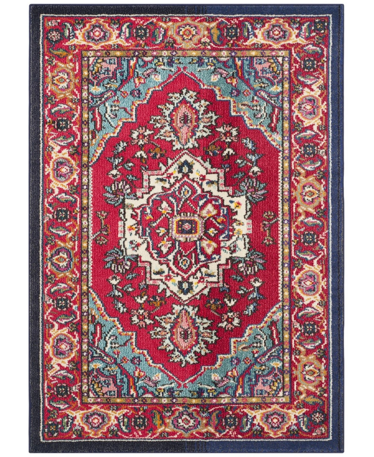 Safavieh Monaco Red and Turquoise 10' x 14' Area Rug - Red