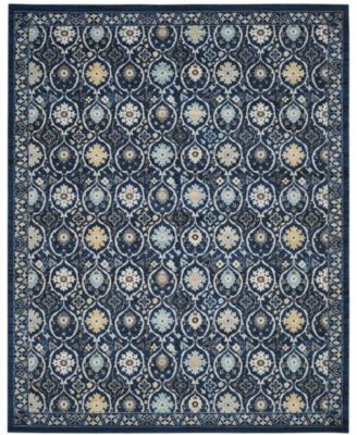 Evoke EVK210 Royal and Ivory 8' x 10' Area Rug