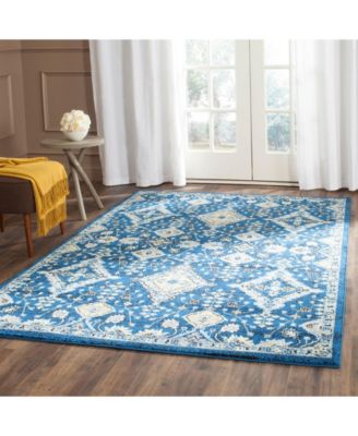 Evoke EVK224 Royal and Ivory 5'1" x 7'6" Area Rug