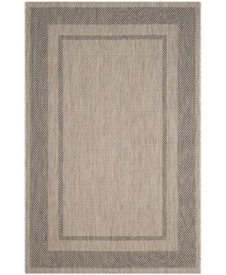 Courtyard CY8477 Beige and Black 5'3" x 7'7" Outdoor Area Rug