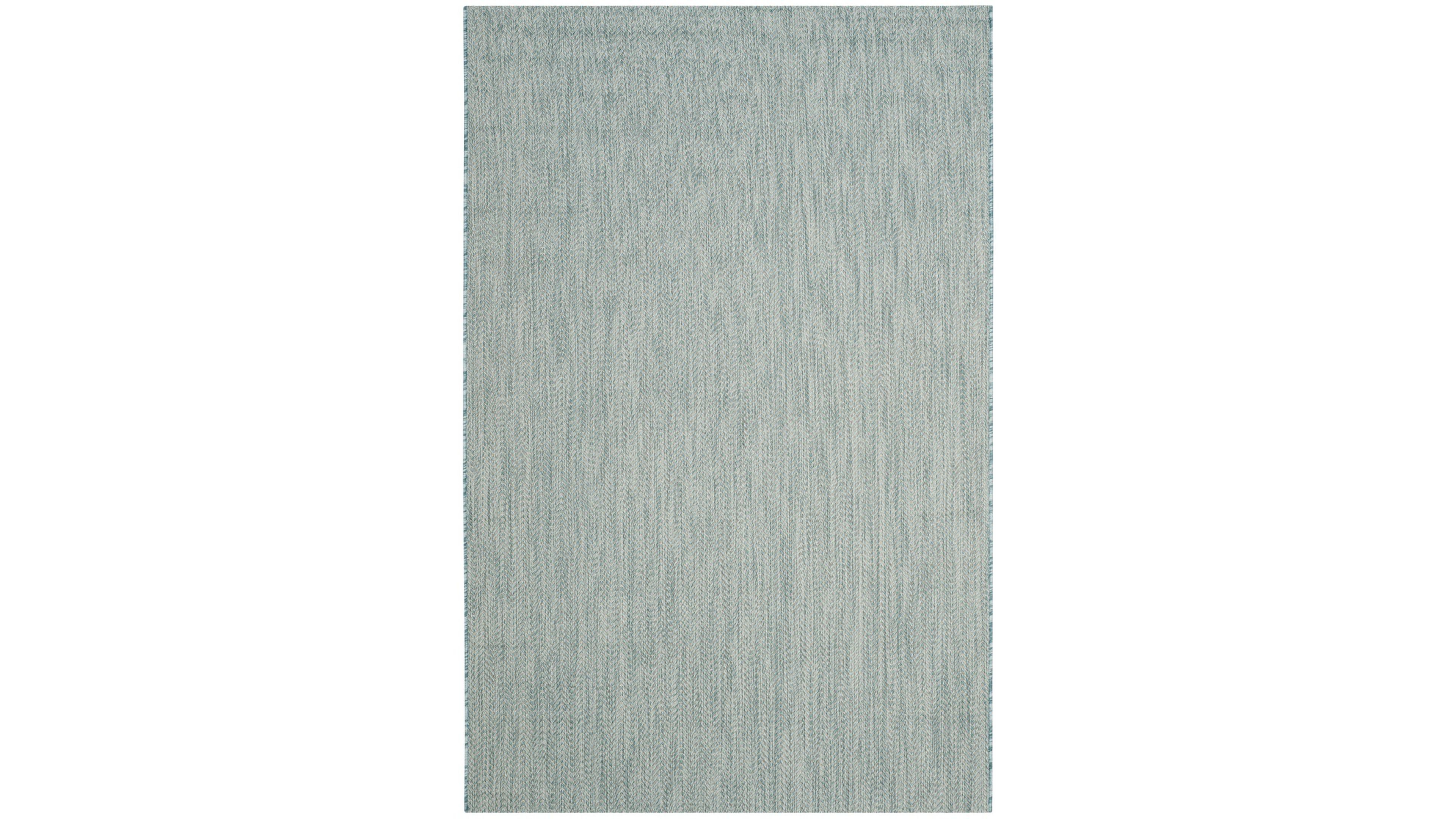 Safavieh Courtyard CY8022 Aqua and Gray 5'3" x 7'7" Sisal Weave Outdoor Area Rug