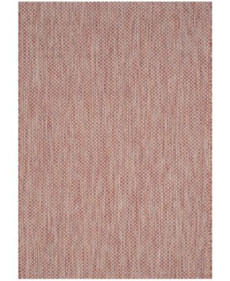 Courtyard CY8521 Red and Beige 5'3" x 7'7" Sisal Weave Outdoor Area Rug