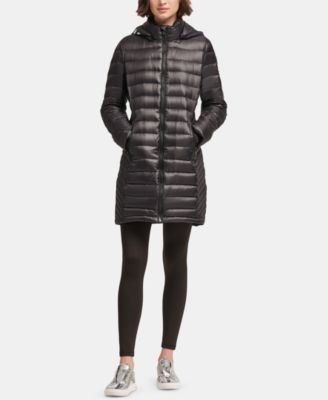 DKNY - Long-Line Hooded Jacket