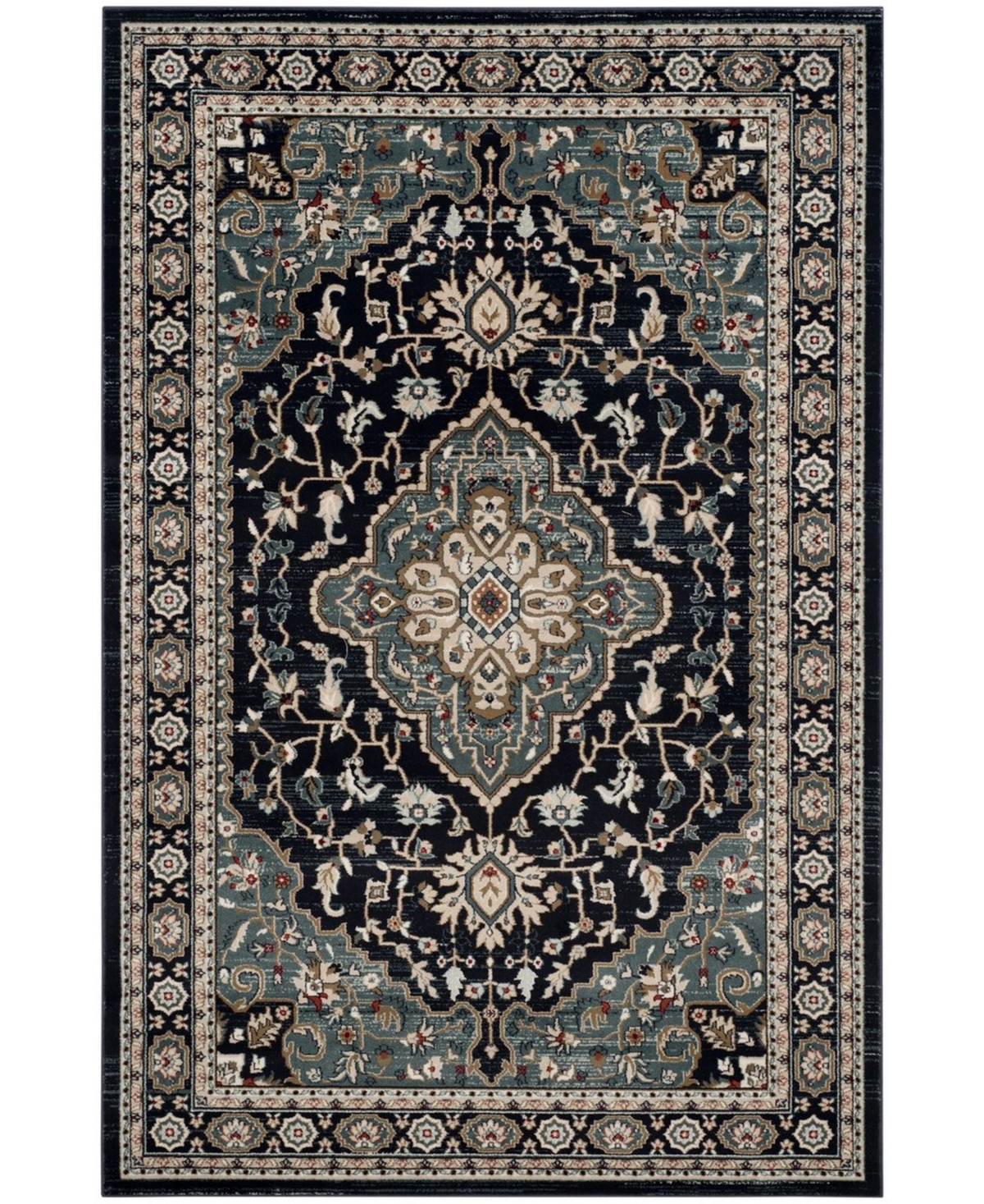 Safavieh Lyndhurst Anthracite and Teal 9' x 12' Area Rug - Grey Group