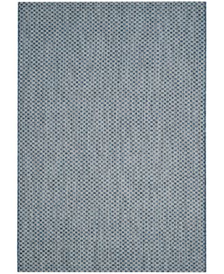 Courtyard CY8653 Blue and Light Gray 5'3" x 7'7" Sisal Weave Outdoor Area Rug