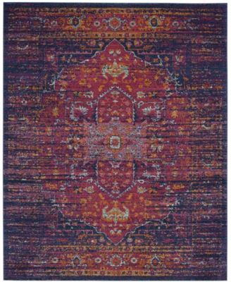 Evoke EVK275 Blue and Fuchsia 8' x 10' Area Rug