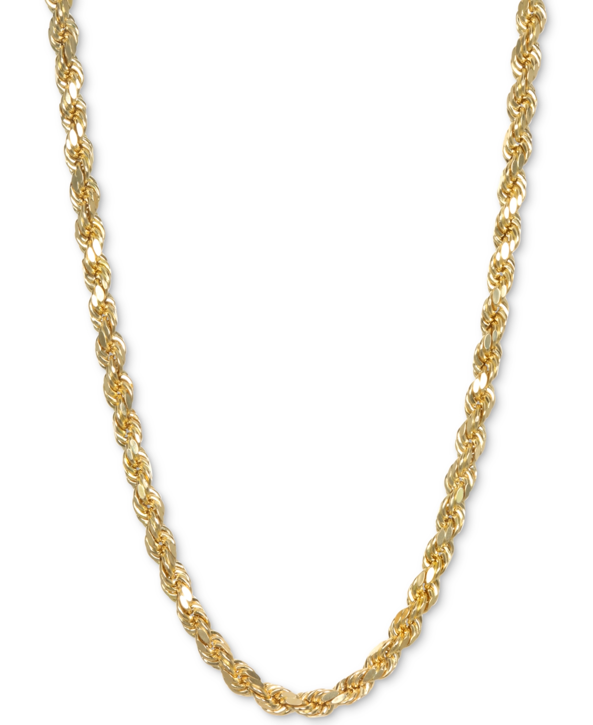 24" Rope Chain Necklace in 14k Gold - Yellow Gold