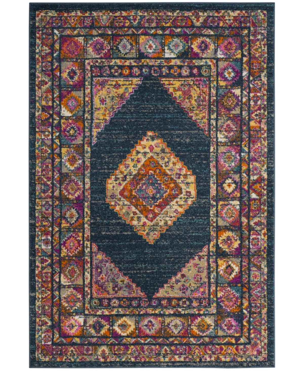 Safavieh Madison MAD133C Blue and Fuchsia 10' x 14' Area Rug - Blue