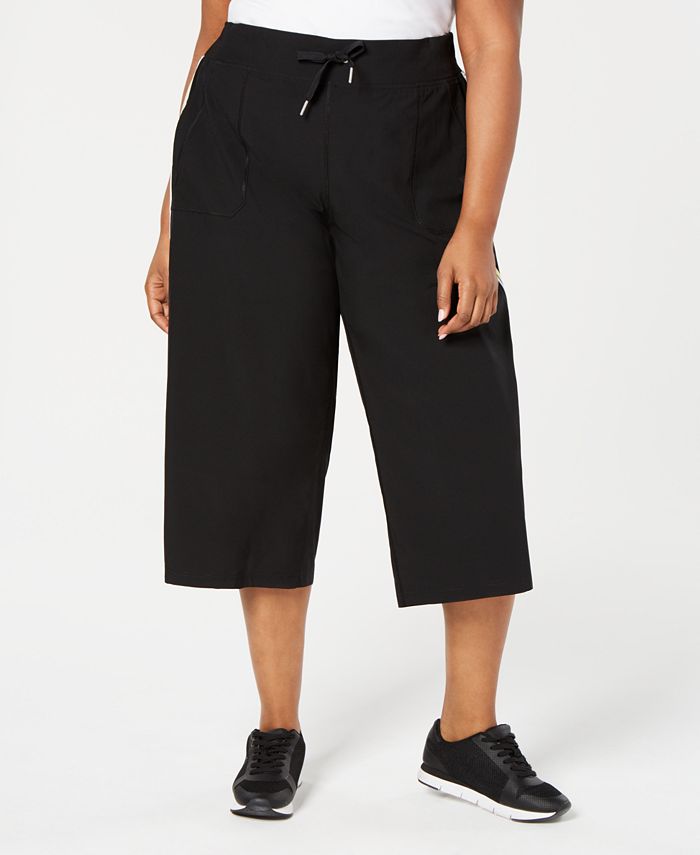 Calvin Klein Plus Size Cropped Wide-Leg Pants - Macy's