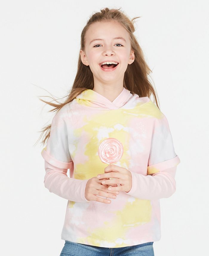 Epic Threads Big Girls Layered-Look Tie-Dyed Hoodie, Created for Macy's ...