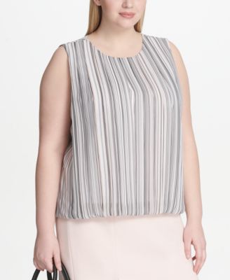 calvin klein plus size pleated top