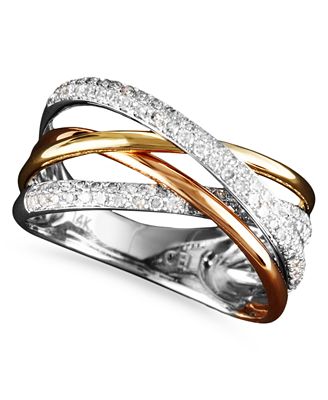 Trio by EFFY Diamond  Crossover  Ring  3 8 ct t w in 14k 