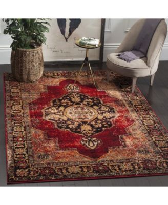 Vintage Hamadan VTH219 Red and Multi 5'3" x 7'6" Area Rug