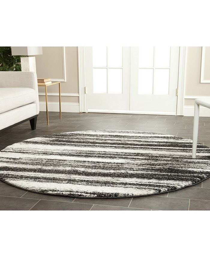 Safavieh Retro Dark Gray and Light Gray 4' x 4' Round Area Rug Macy's