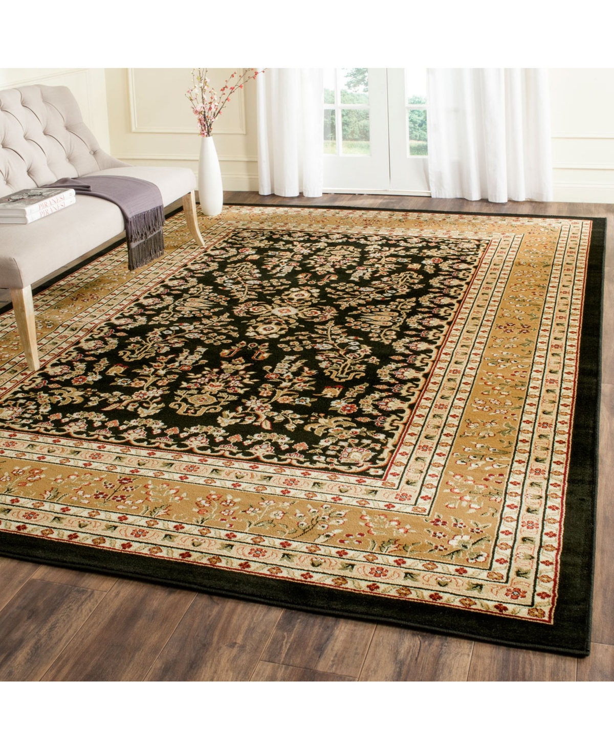 Safavieh Lyndhurst LNH331and Tan Area Rug - Black