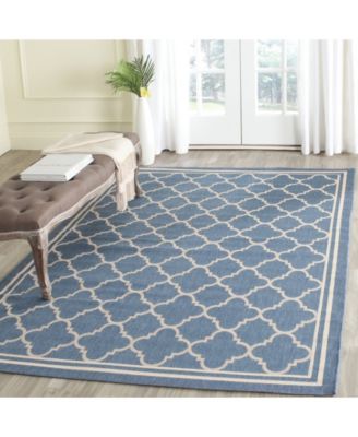 Courtyard CY6918 Blue and Beige 5'3" x 7'7" Sisal Weave Outdoor Area Rug