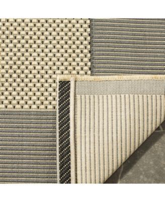 Courtyard CY7987 Gray and Cream 5'3" x 7'7" Sisal Weave Outdoor Area Rug
