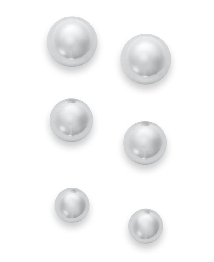Giani Bernini - Sterling Silver Earrings Set, Set of 3 Ball Stud Earrings