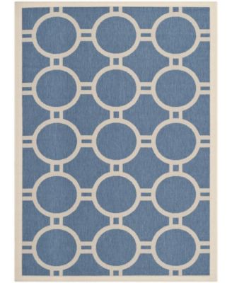 Courtyard CY6924 Blue and Beige 5'3" x 7'7" Sisal Weave Outdoor Area Rug