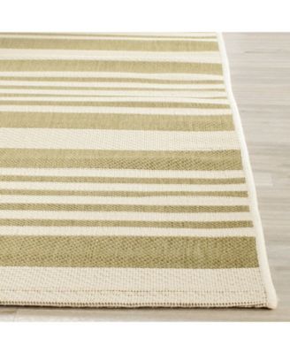Courtyard CY6062 Green and Beige 5'3" x 7'7" Sisal Weave Outdoor Area Rug