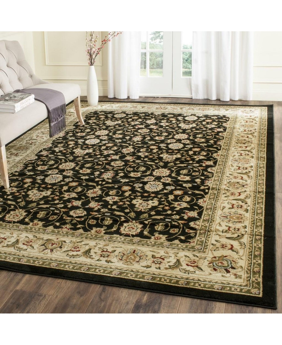 Safavieh Lyndhurst LNH316and Ivory Area Rug - Black