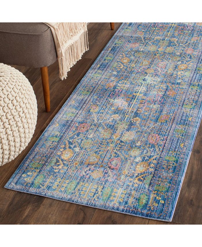Safavieh Valencia Blue and Multi 2'3" x 8' Runner Area Rug & Reviews