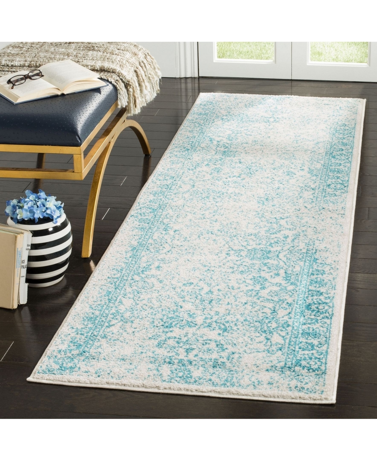 Safavieh Adirondack 109and Teal Area Rug - Ivory