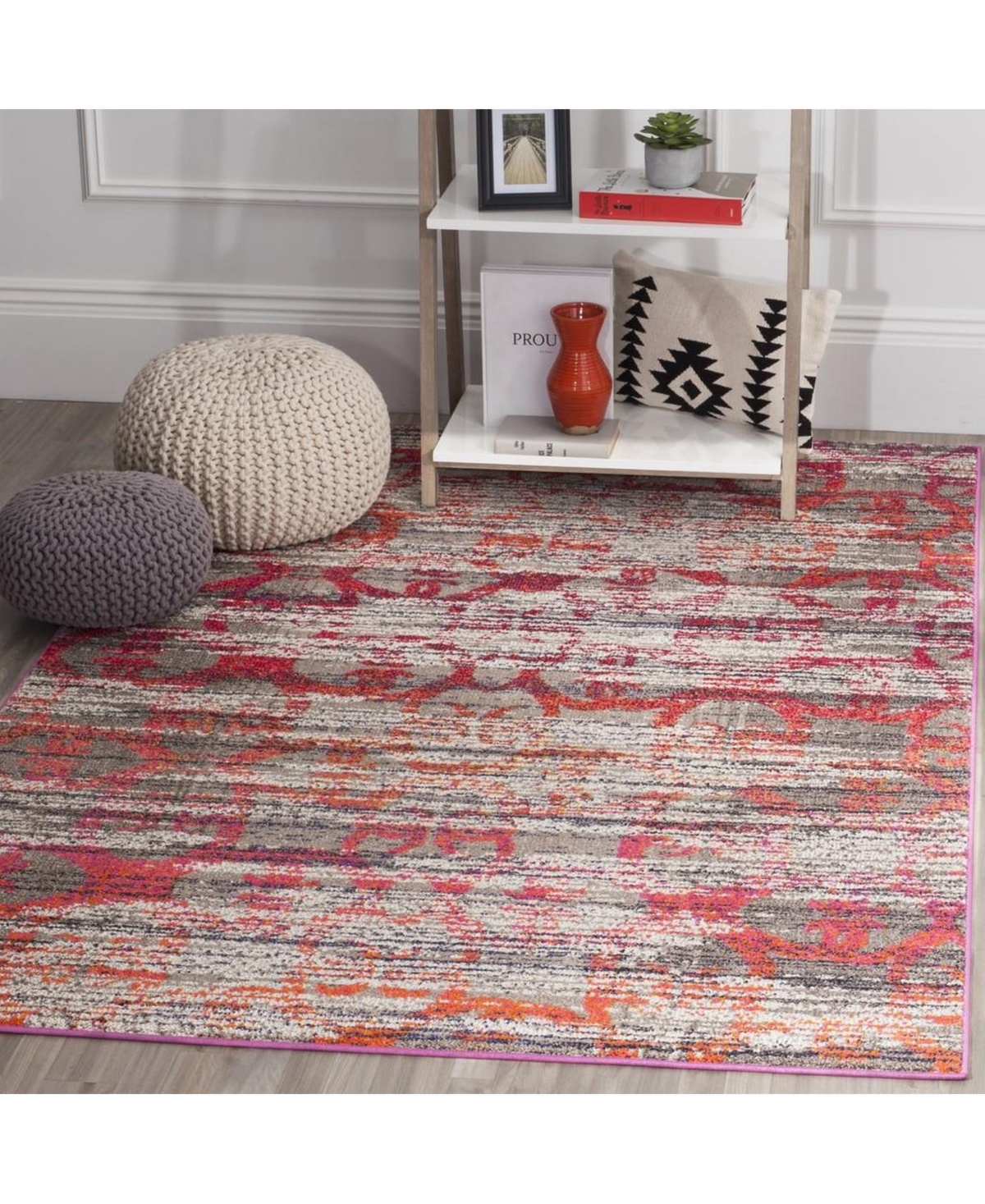 Safavieh Monaco MNC217 Gray and Multi 5'1" x 7'7" Area Rug