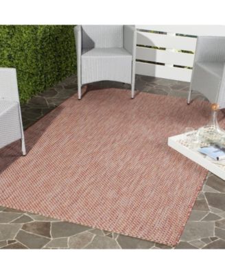 Courtyard CY8521 Red and Beige 5'3" x 7'7" Sisal Weave Outdoor Area Rug