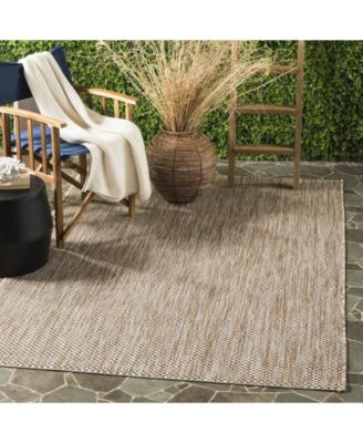 Courtyard CY8521 Natural and Black 5'3" x 7'7" Outdoor Area Rug