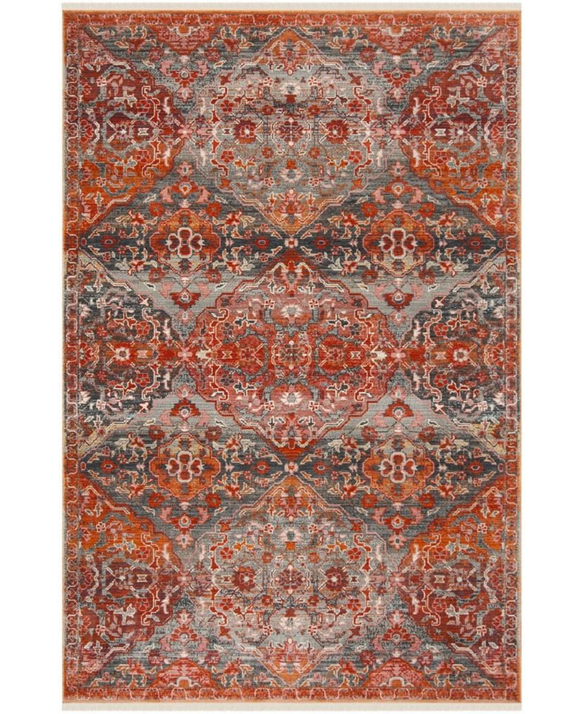 Safavieh Vintage Persian Aqua and Orange 6' x 9' Area Rug - Aqua/orang