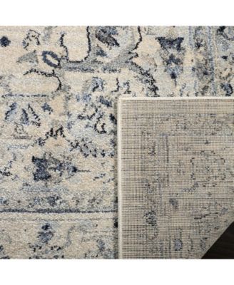 Charleston CHL411 Ivory and Light Blue 5'3" x 7'6" Area Rug