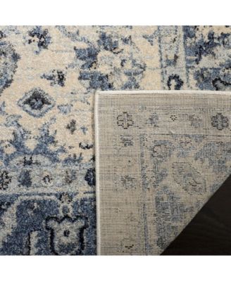 Charleston CHL413 Ivory and Blue 5'3" x 7'6" Area Rug