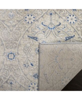 Brentwood BNT860 Light Gray and Blue 5'3" x 7'6" Area Rug