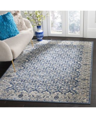 Brentwood BNT869 Navy and Light Gray 5'3" x 7'6" Area Rug