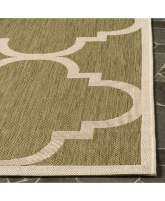 Courtyard CY6243 Green and Beige 5'3" x 7'7" Sisal Weave Outdoor Area Rug