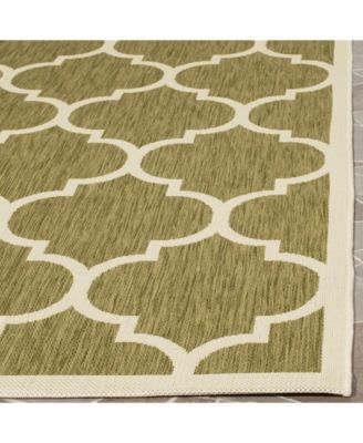 Courtyard CY6914 Green and Beige 5'3" x 7'7" Outdoor Area Rug