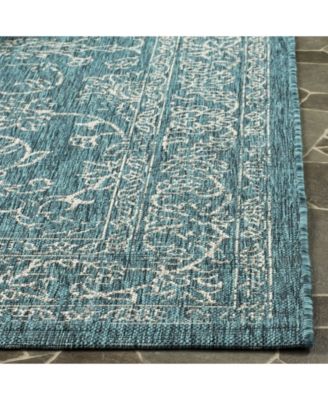 Courtyard CY8680 Turquoise 5'3" x 7'7" Sisal Weave Outdoor Area Rug