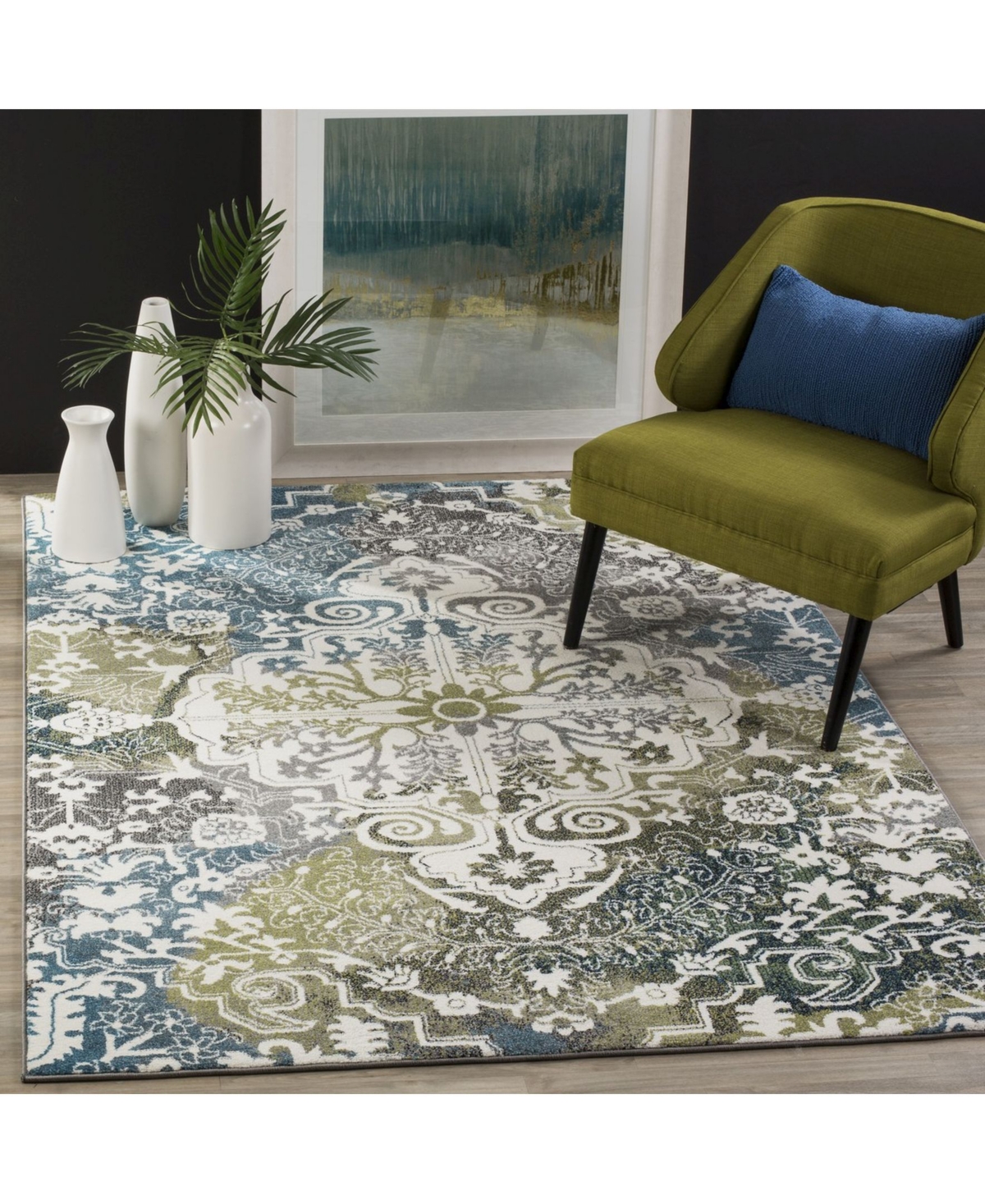 Safavieh Watercolor WTC669 Area Rug -Peacock Blue