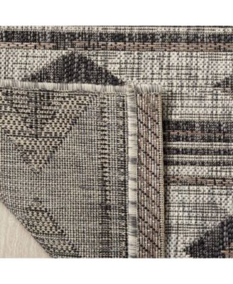 Courtyard CY8529 Gray and Black 5'3" x 7'7" Outdoor Area Rug