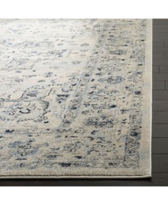 Charleston CHL411 Ivory and Light Blue 5'3" x 7'6" Area Rug