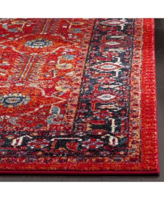 Vintage Hamadan VTH220 Orange and Navy 5'3" x 7'6" Area Rug