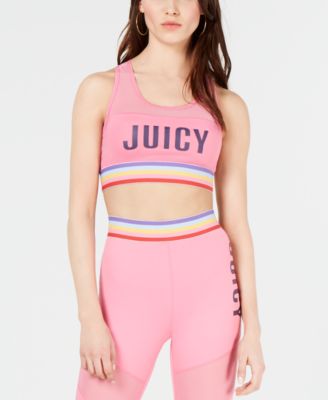 Juicy Couture - Graphic Striped-Trim Sports Bra